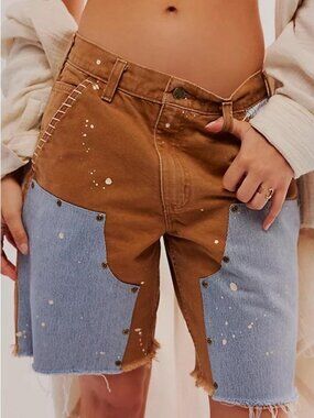 NWT Free People by Tricia Fix/ Carhart Double Patched Shorts MSRP $218